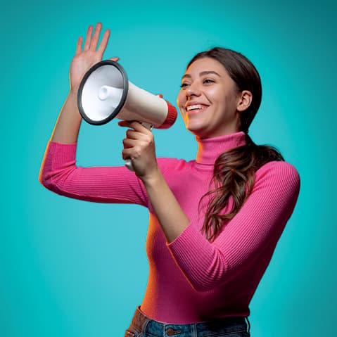 Woman with microphone